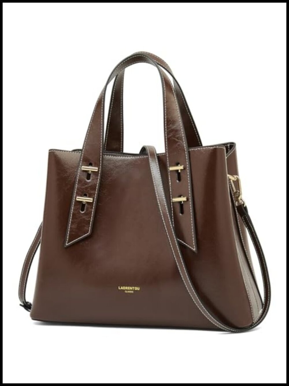 Genuine Leather Crossbody Satchel Top-Handle Shoulder Tote Purse for Women